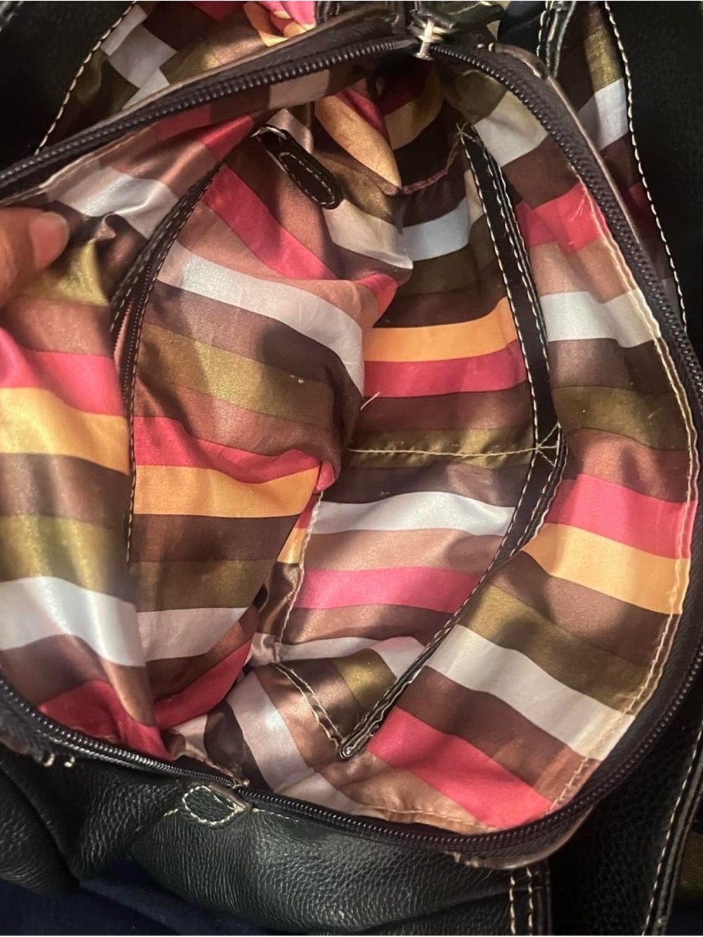 Black Leather-Style Women's Tote Bag with Buckle Accents - Picture 4 of 6